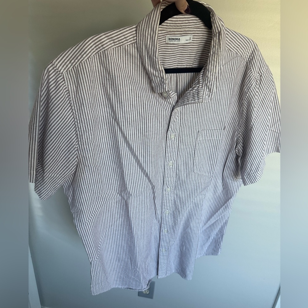 Sonoma Men's Casual Striped Button Down Shirt